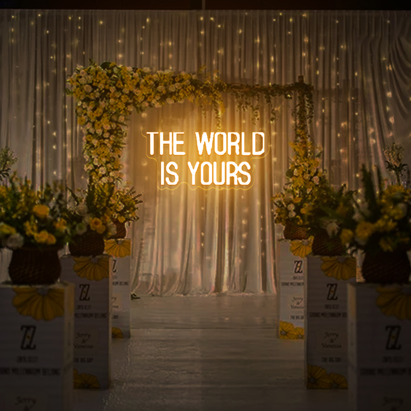 split neon sign for party